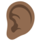 Ear - Medium Black emoji on Emojione